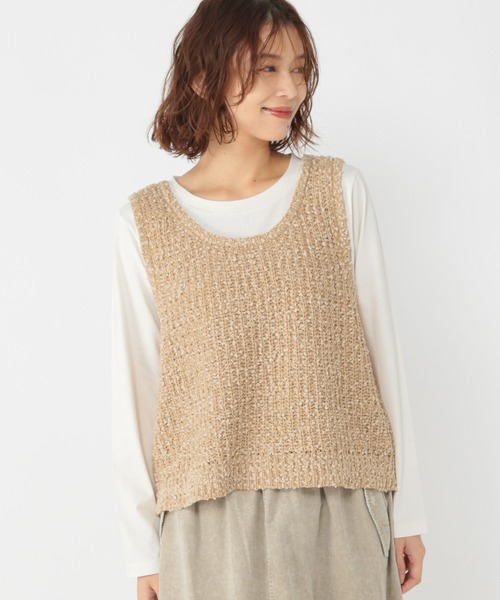 studio CLIP（スタディオクリップ）の「モールネップベスト×ロングスリーブTセットトップス（Tシャツ/カットソー・レディース・ベージュ/ライトグレー/アイボリー・FREE）」の14枚目の写真