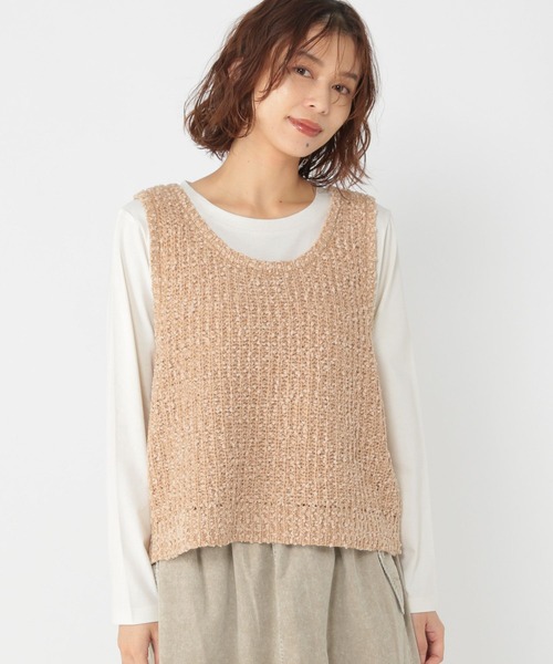 studio CLIP（スタディオクリップ）の「モールネップベスト×ロングスリーブTセットトップス（Tシャツ/カットソー・レディース・ベージュ/ライトグレー/アイボリー・FREE）」の15枚目の写真