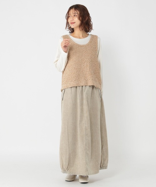 studio CLIP（スタディオクリップ）の「モールネップベスト×ロングスリーブTセットトップス（Tシャツ/カットソー・レディース・ベージュ/ライトグレー/アイボリー・FREE）」の16枚目の写真