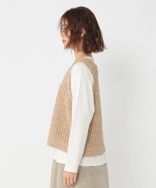 studio CLIP（スタディオクリップ）の「モールネップベスト×ロングスリーブTセットトップス（Tシャツ/カットソー・レディース・ベージュ/ライトグレー/アイボリー・FREE）」の20枚目の写真