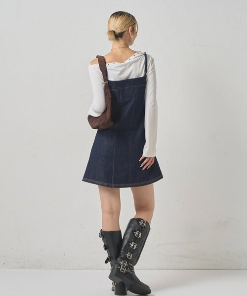 WHO'S WHO gallery（フーズフーギャラリー）の「ビスチェキャミワンピ（ワンピース・レディース・ブラウン/ネイビー・FREE）」の8枚目の写真