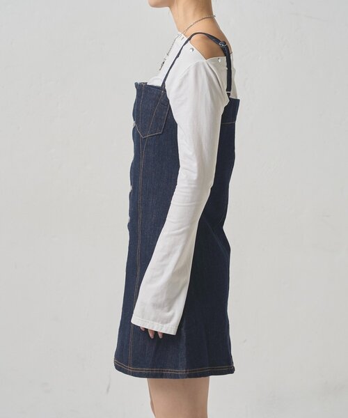 WHO'S WHO gallery（フーズフーギャラリー）の「ビスチェキャミワンピ（ワンピース・レディース・ブラウン/ネイビー・FREE）」の14枚目の写真