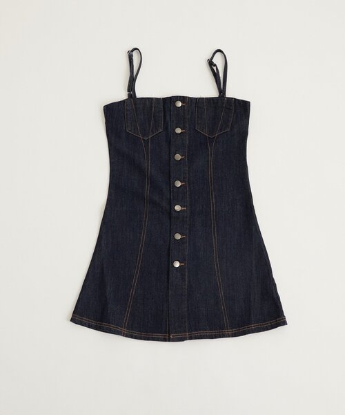 WHO'S WHO gallery（フーズフーギャラリー）の「ビスチェキャミワンピ（ワンピース・レディース・ブラウン/ネイビー・FREE）」の12枚目の写真