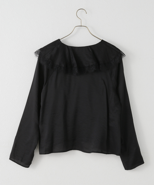 JOURNAL STANDARD（ジャーナルスタンダード）の「シアーサテンツイルレースブラウス（シャツ/ブラウス・レディース・ブラック・FREE）」の14枚目の写真