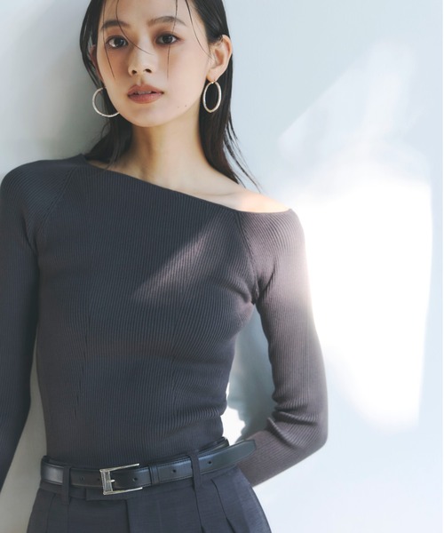 ZOZO限定】アシンメトリーリブニット（ニット/セーター