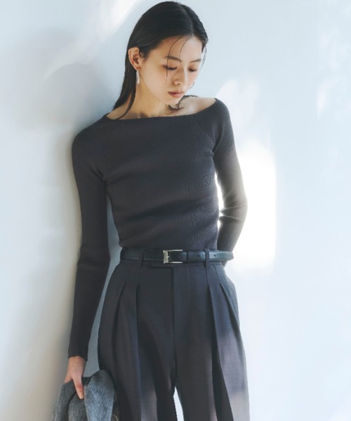 ZOZO限定】アシンメトリーリブニット（ニット/セーター