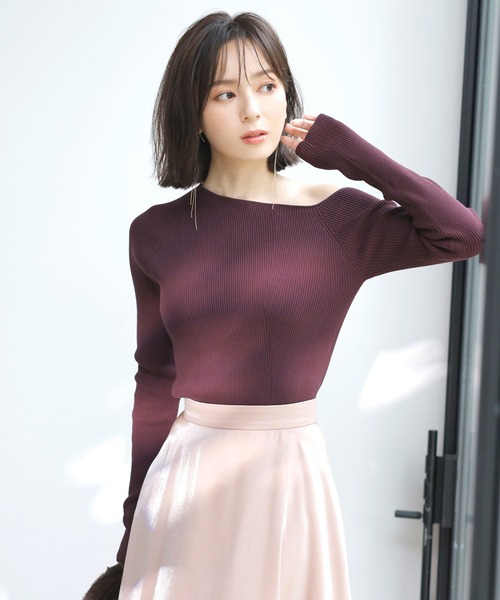anuans（アニュアンス）の「【ZOZO限定アイテム】アシンメトリーリブニット（ニット/セーター・レディース・アイボリー/ブラック/グレー/バーガンディー・FREE）」の19枚目の写真