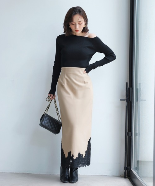 anuans アシンメトリーリブニット アシンメトリーリブニット（ニット）｜ánuans（アニュアンス