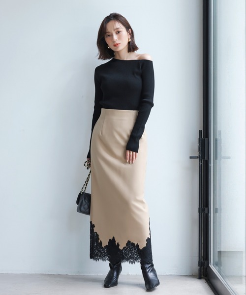 ZOZO限定アイテム】アシンメトリーリブニット（ニット/セーター