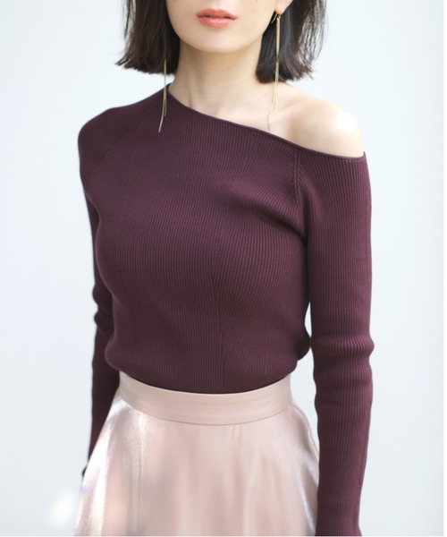 ZOZO限定アイテム】アシンメトリーリブニット（ニット/セーター