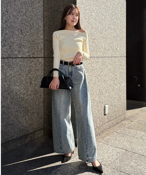 ZOZO限定アイテム】アシンメトリーリブニット（ニット/セーター