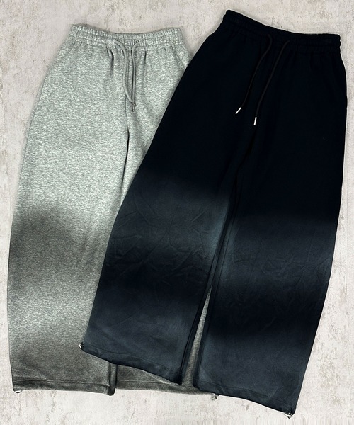FOLLOWIN(フォロウィン)の「【 UNISEX /オールシーズン 】2color/ブラックグラデーションワイドスウェットパンツ【 裾絞り可能 】(スウェットパンツ・レディース・グレー/ブラック・FREE)」の9枚目の写真
