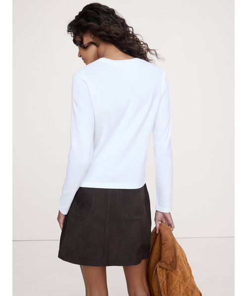 Banana Republic（バナナリパブリック）の「ヴィンテージ コットン ロングスリーブ Tシャツ（Tシャツ/カットソー・レディース・オリーブ/ホワイト/グリーン/ネイビー・XS/S/L/M）」の10枚目の写真