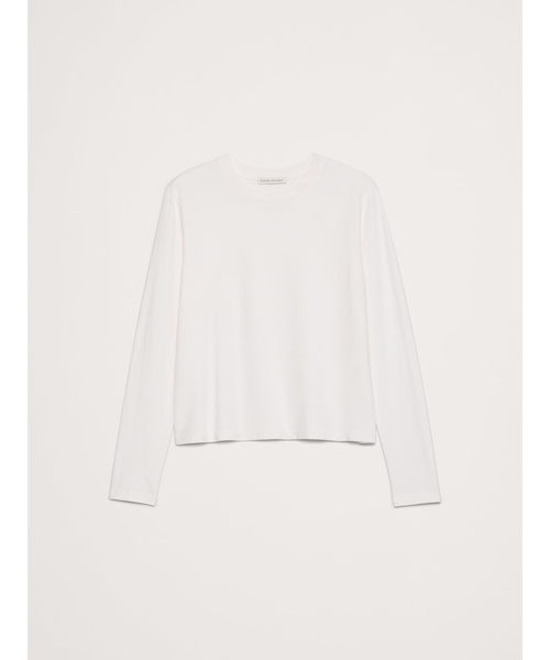 Banana Republic（バナナリパブリック）の「ヴィンテージ コットン ロングスリーブ Tシャツ（Tシャツ/カットソー・レディース・オリーブ/ホワイト/グリーン/ネイビー・XS/S/L/M）」の12枚目の写真