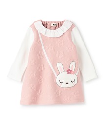 mimiちゃんポシェット風 花キルトワンピース