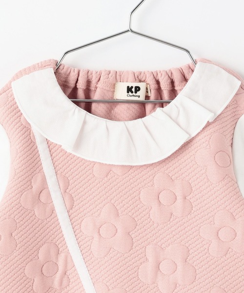 KP（ケーピー）の「mimiちゃんポシェット風 花キルトワンピース（ワンピース・キッズ・ピンク/ネイビー・80ｃｍ/90cm/100cm/110cm）」の4枚目の写真