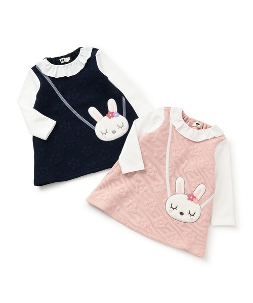 KP（ケーピー）の「mimiちゃんポシェット風 花キルトワンピース（ワンピース・キッズ・ピンク/ネイビー・80ｃｍ/90cm/100cm/110cm）」の10枚目の写真