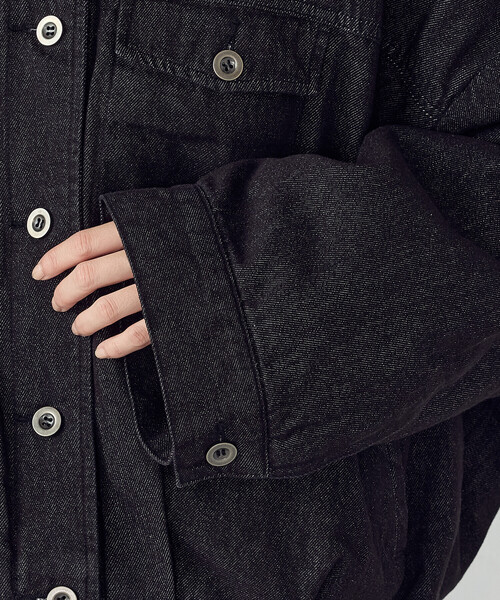ONIGIRI（オニギリ）の「衿コーデュロイ デニムブルゾン / セットアップ対応（ブルゾン・レディース・ブラウン/ベージュ・FREE）」の7枚目の写真