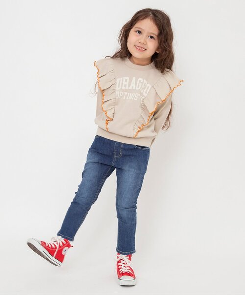 BREEZE（ブリーズ）の「【WEB限定/ジュニア対応】フリルトレーナー（スウェット・キッズ・ピンク/グレー/サックスブルー/アイボリー・140/130/120/110/90/100）」の5枚目の写真