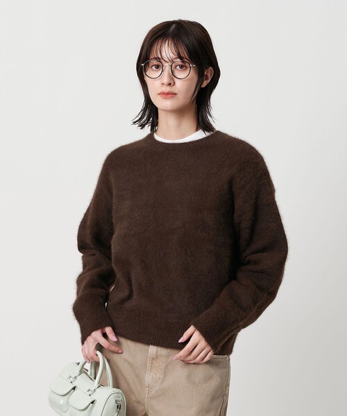 フォックスカシミヤブレンド クルーネックニットプルオーバー