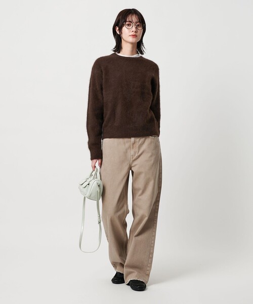 フォックスカシミヤブレンド クルーネックニットプルオーバー（ニット