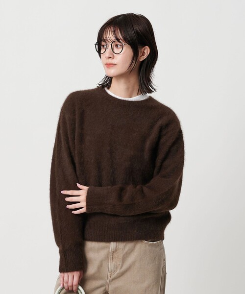 セール】フォックスカシミヤブレンド クルーネックニットプルオーバー