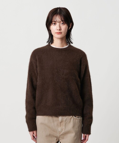 フォックスカシミヤブレンド クルーネックニットプルオーバー（ニット