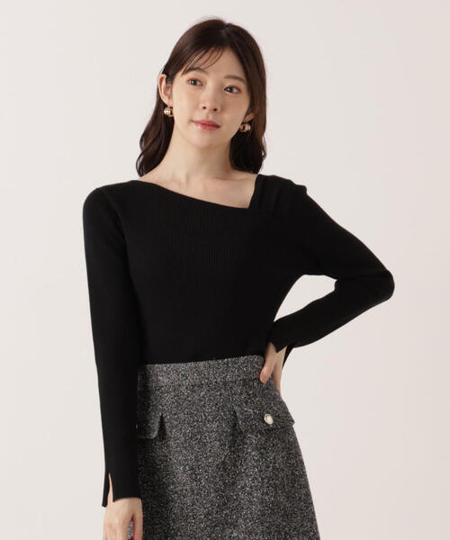 PROPORTION BODY DRESSING(プロポーションボディドレッシング)の「<ウォッシャブル>アシメネックリブニット / 1215270109(ニット/セーター・レディース・ブラック/レッド/ホワイト系その他/イエロー・FREE)」の8枚目の写真