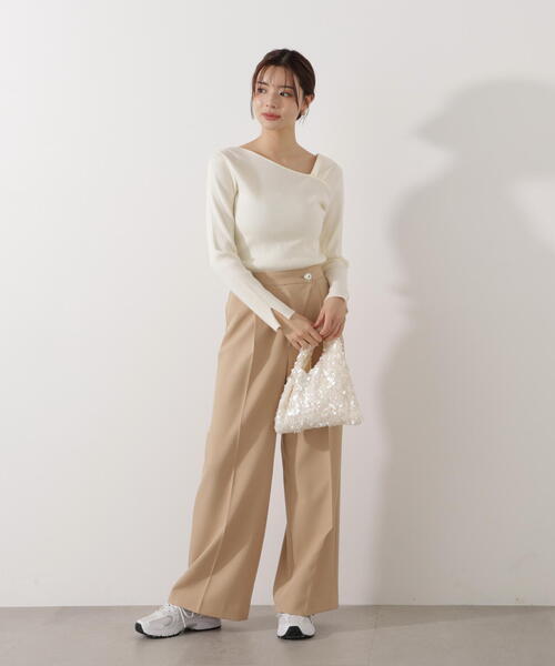 PROPORTION BODY DRESSING(プロポーションボディドレッシング)の「<ウォッシャブル>アシメネックリブニット / 1215270109(ニット/セーター・レディース・ブラック/レッド/ホワイト系その他/イエロー・FREE)」の16枚目の写真