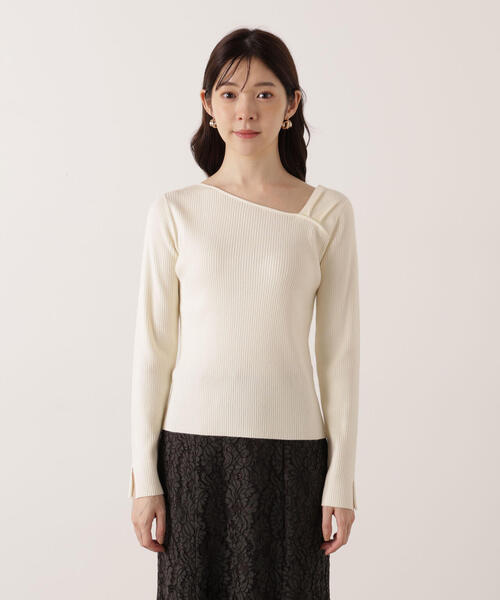 PROPORTION BODY DRESSING(プロポーションボディドレッシング)の「<ウォッシャブル>アシメネックリブニット / 1215270109(ニット/セーター・レディース・ブラック/レッド/ホワイト系その他/イエロー・FREE)」の21枚目の写真