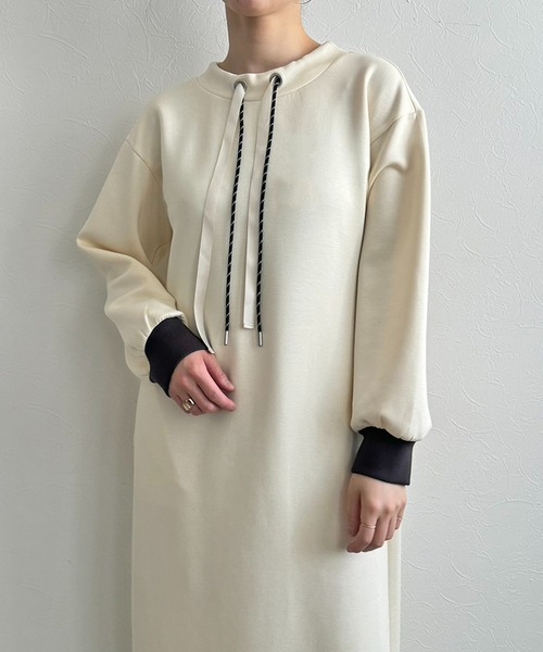 LHELBIE（レルビエ）の「ダブルコードワンピース（ワンピース・レディース・ネイビー/アイボリー/ブラック・M）」の6枚目の写真