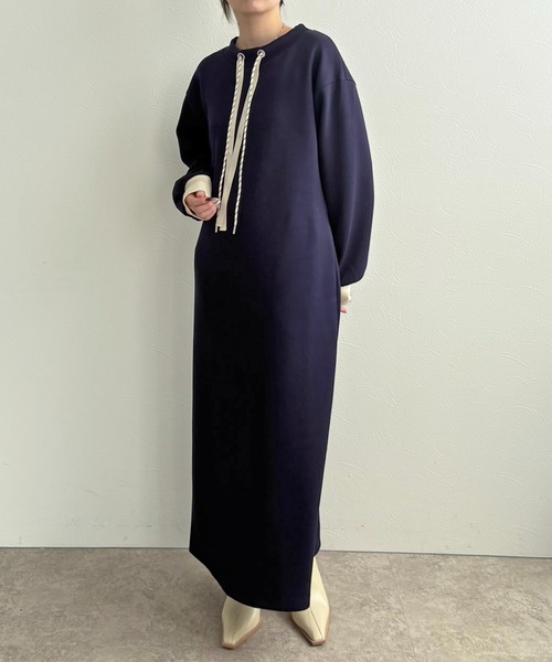 LHELBIE（レルビエ）の「ダブルコードワンピース（ワンピース・レディース・ネイビー/アイボリー/ブラック・M）」の11枚目の写真