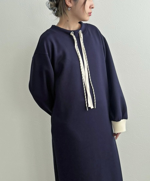 LHELBIE（レルビエ）の「ダブルコードワンピース（ワンピース・レディース・ネイビー/アイボリー/ブラック・M）」の13枚目の写真