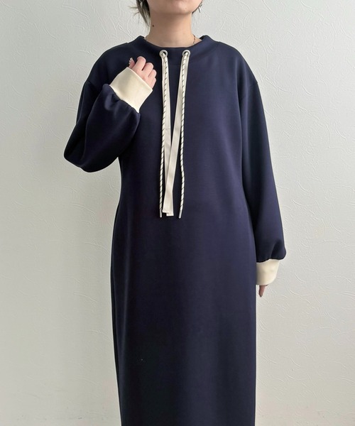 LHELBIE（レルビエ）の「ダブルコードワンピース（ワンピース・レディース・ネイビー/アイボリー/ブラック・M）」の16枚目の写真