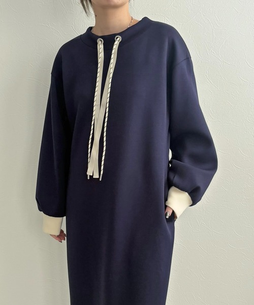 LHELBIE（レルビエ）の「ダブルコードワンピース（ワンピース・レディース・ネイビー/アイボリー/ブラック・M）」の17枚目の写真