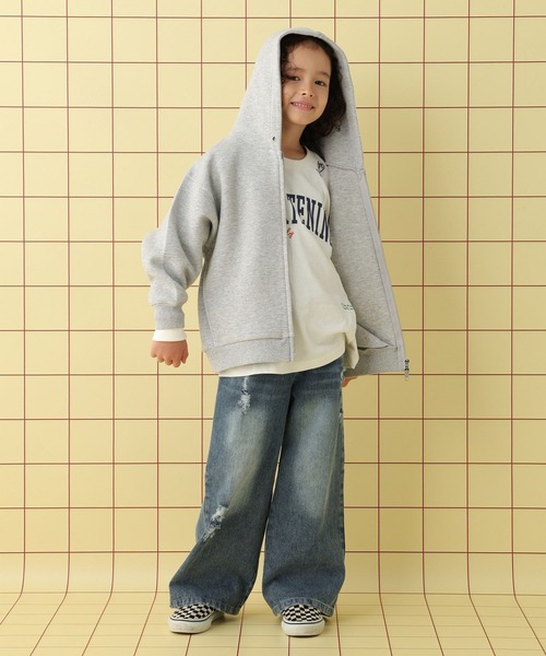 LEPSIM（レプシィム）の「【KIDS】パフエアZIPアップパーカー　587645（パーカー・キッズ・ネイビー/グレー・130/140/120）」の7枚目の写真