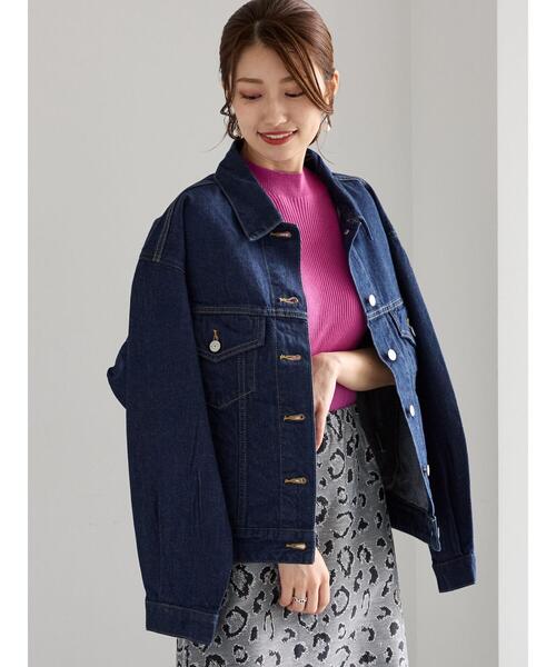Te chichi（テチチ）の「【SOMETHING】デニムジャケット（ノーカラージャケット・レディース・ネイビー/ブルー・F）」の2枚目の写真