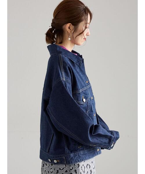 Te chichi（テチチ）の「【SOMETHING】デニムジャケット（ノーカラージャケット・レディース・ネイビー/ブルー・F）」の9枚目の写真