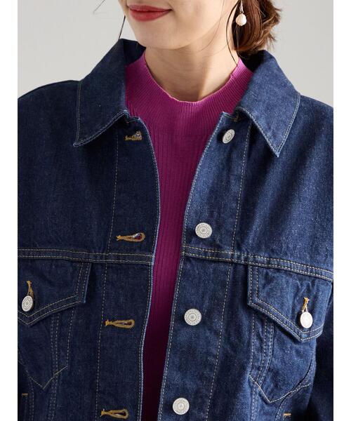 Te chichi（テチチ）の「【SOMETHING】デニムジャケット（ノーカラージャケット・レディース・ネイビー/ブルー・F）」の10枚目の写真