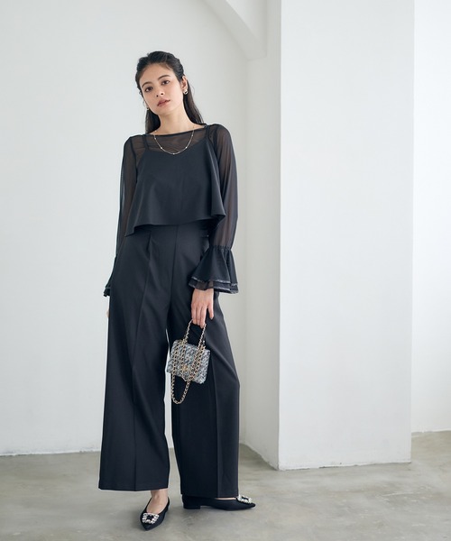 12Twelve Agenda(トゥエルブ アジェンダ)の「ベルスリーブシアーインナー(シャツ/ブラウス・レディース・ブラック/アイボリー/ライトグレー・M)」の7枚目の写真