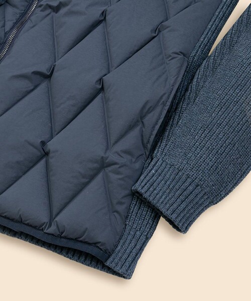 BROOKS BROTHERS(ブルックスブラザーズ)の「ストレッチナイロン/コットンブレンド ニット×キルティング ダウンジャケット(ダウンジャケット/コート・メンズ・ネイビー/ブラウン・LARGE/MEDIUM/SMALL)」の9枚目の写真