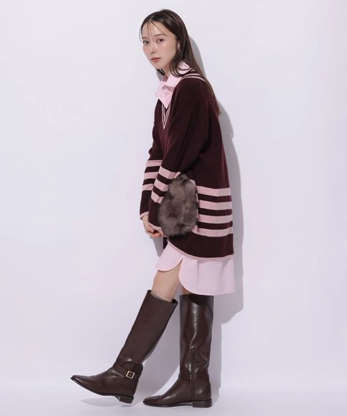 Mystrada(マイストラーダ)の「シャツドッキングチュニック(ワンピース・レディース・チャコールグレー/ホワイト/ブラウン系その他3・38)」の21枚目の写真