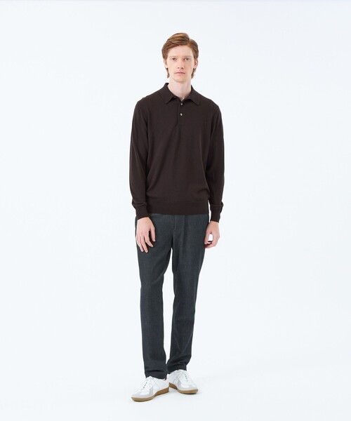 MACKINTOSH PHILOSOPHY（ﾏｯｷﾝﾄｯｼｭ ﾌｨﾛｿﾌｨｰ）の「ハイゲージ天竺 ニットポロ（ポロシャツ・メンズ・オフホワイト・40）」の5枚目の写真