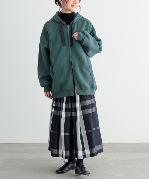 n'OrLABEL(ノアールレーベル)の「『裏起毛ダブルジップパーカー』(パーカー・レディース・ブラック/パープル/グリーン/ボルドー/チャコールグレー・FREE)」の18枚目の写真