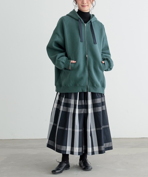 n'OrLABEL(ノアールレーベル)の「『裏起毛ダブルジップパーカー』(パーカー・レディース・ブラック/パープル/グリーン/ボルドー/チャコールグレー・FREE)」の19枚目の写真