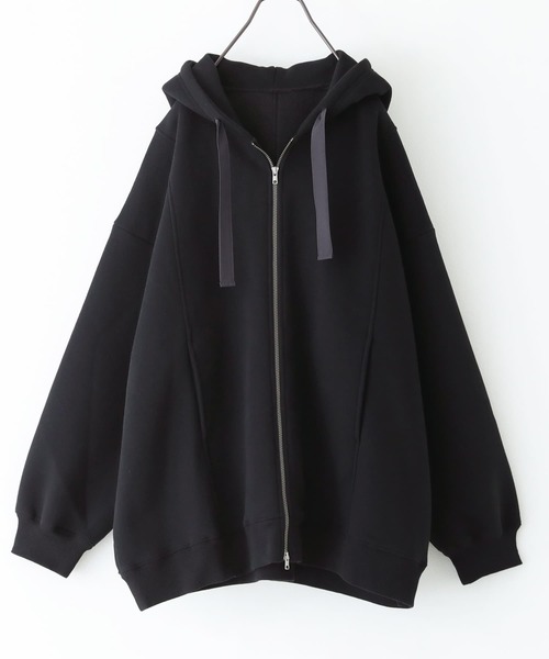 n'OrLABEL(ノアールレーベル)の「『裏起毛ダブルジップパーカー』(パーカー・レディース・ブラック/パープル/グリーン/ボルドー/チャコールグレー・FREE)」の10枚目の写真