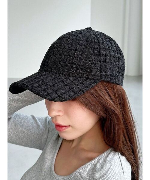 RESEXXY（リゼクシー）の「【NEWERA】ツイードキャップ（キャップ・レディース・ホワイト/ブラック・FREE）」の2枚目の写真