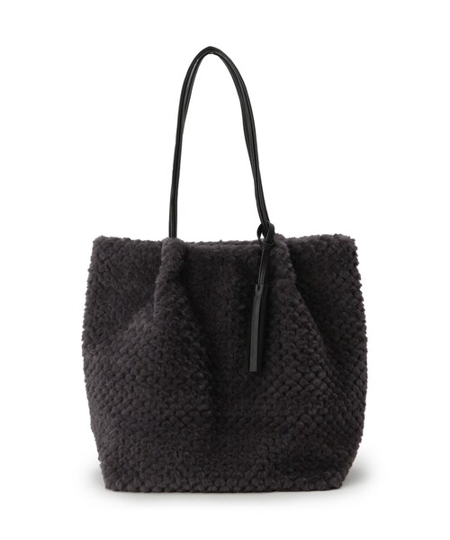 grove（グローブ）の「ポコポコエコファータッセルトート（トートバッグ・レディース・ベージュ/アイボリー/チャコールグレー・00）」の8枚目の写真