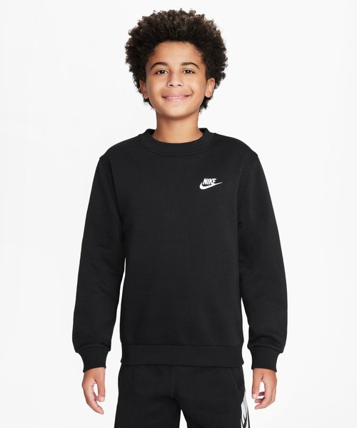 NIKE(ナイキ)の「ナイキ NIKE ナイキ YTH NSW クラブ LBR フリース L/S クルー(スウェット・キッズ・ブラック/ダークグレー・130cm/140cm/150cm/160cm)」の2枚目の写真