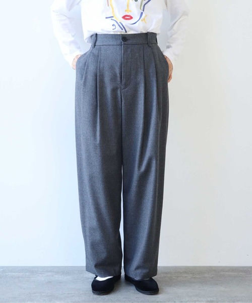 yuni（ユニ　）の「△washable wool wideパンツ（その他パンツ・レディース・ブラウン/グレー/ブラック/ベージュ/カーキ/アイボリー・S/M）」の4枚目の写真